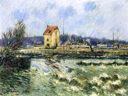 Gustave Loiseau Waterfall at St. Martin, Pontoise - Canvas Print