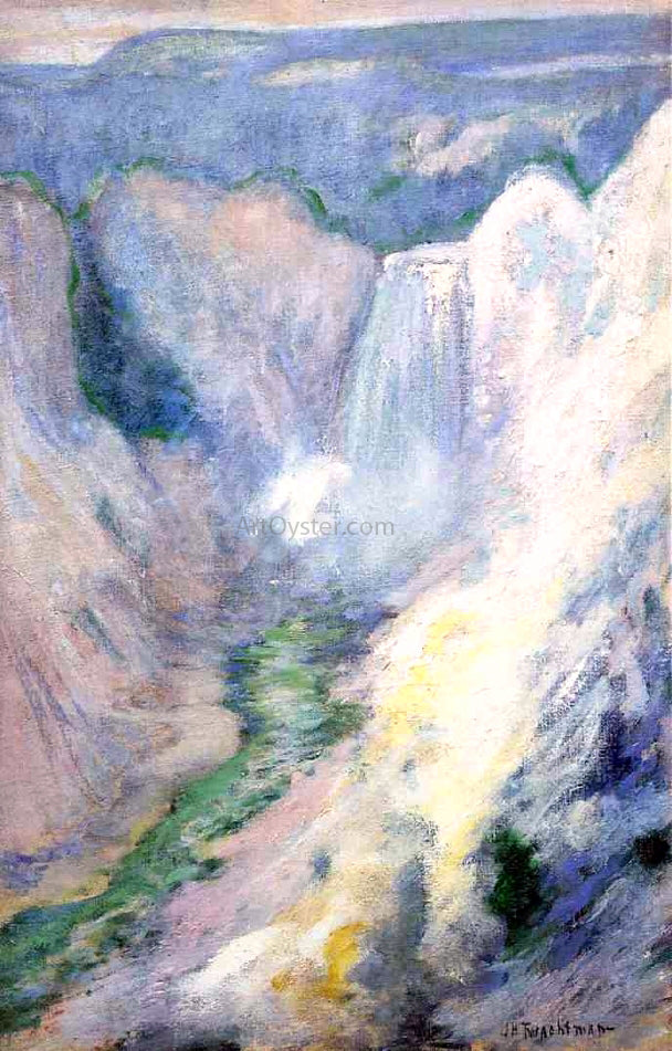 John Twachtman Waterfall in Yellowstone - Canvas Print