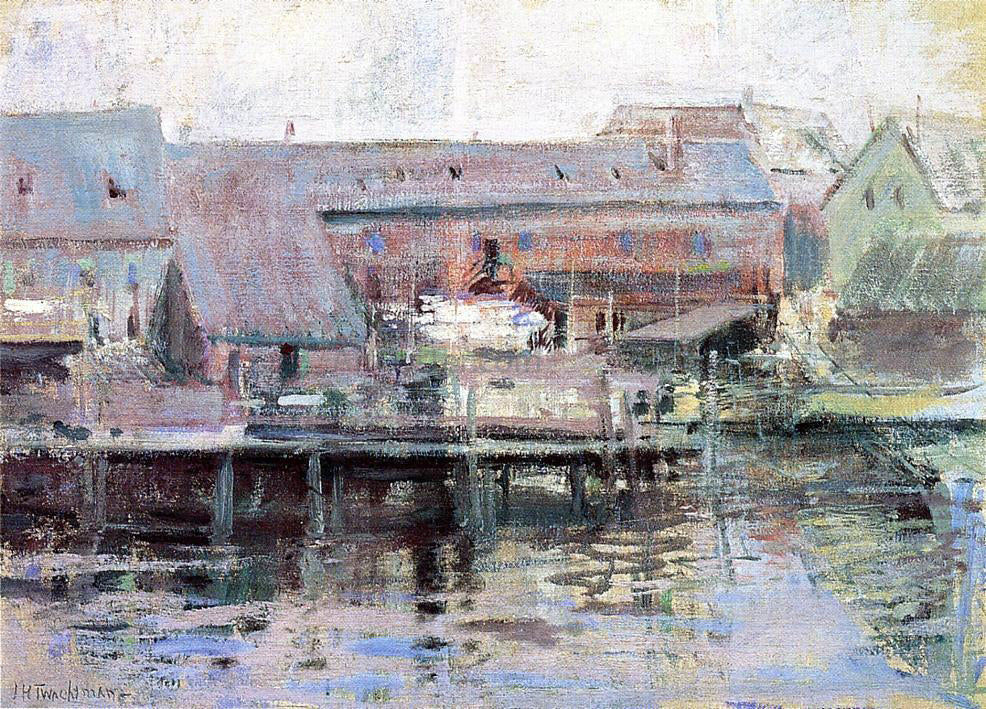 John Twachtman Waterfront Scene - Gloucester - Canvas Print