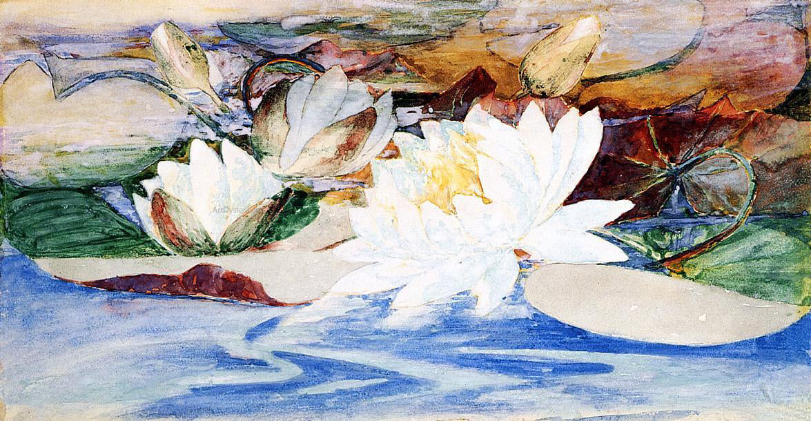 John La Farge Waterlilies - Canvas Print