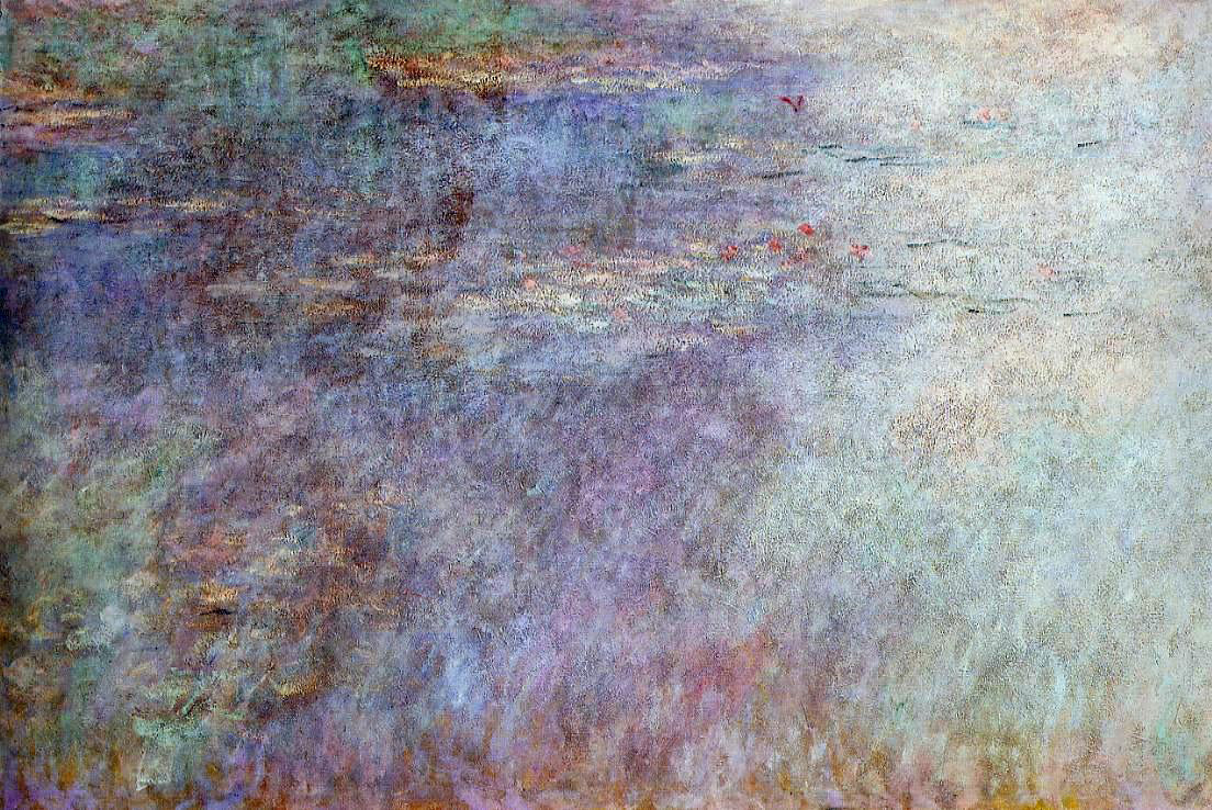 Claude Oscar Monet Water-Lillies Pond (left half) - Canvas Print