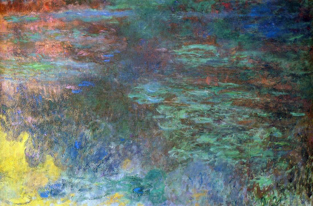 Claude Oscar Monet Water-Lily Pond, Evening (right panel) - Canvas Print