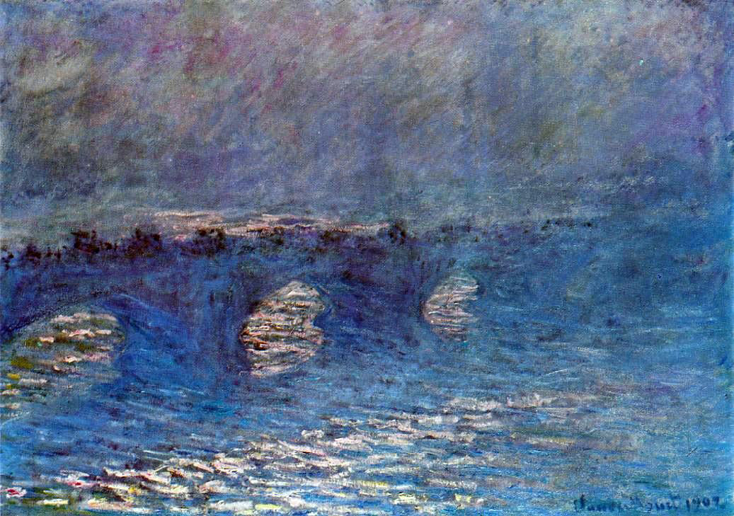 Claude Oscar Monet Waterloo Bridge, Effect of Sun in the Mist - Canvas Print