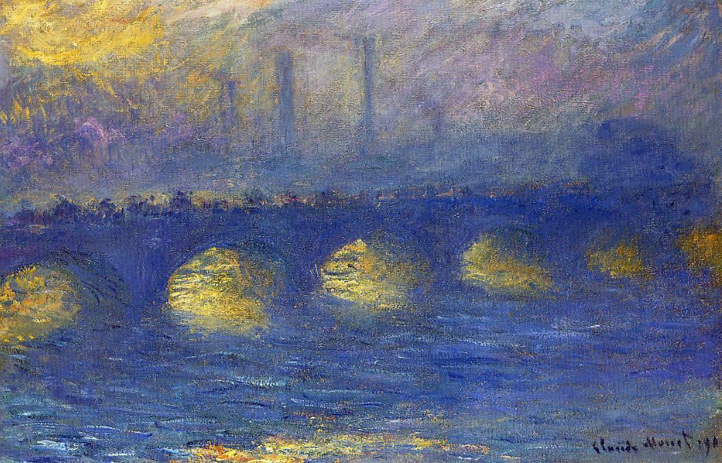 Claude Oscar Monet Waterloo Bridge, Overcast Weather - Canvas Print