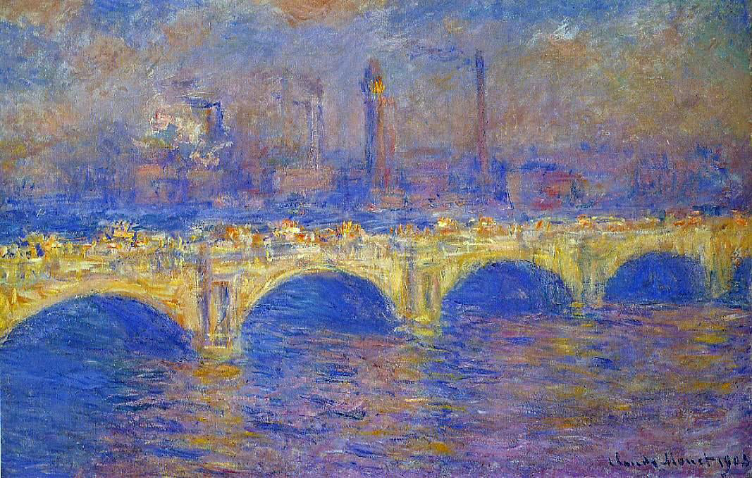 Claude Oscar Monet Waterloo Bridge, Sunlight Effect - Canvas Print