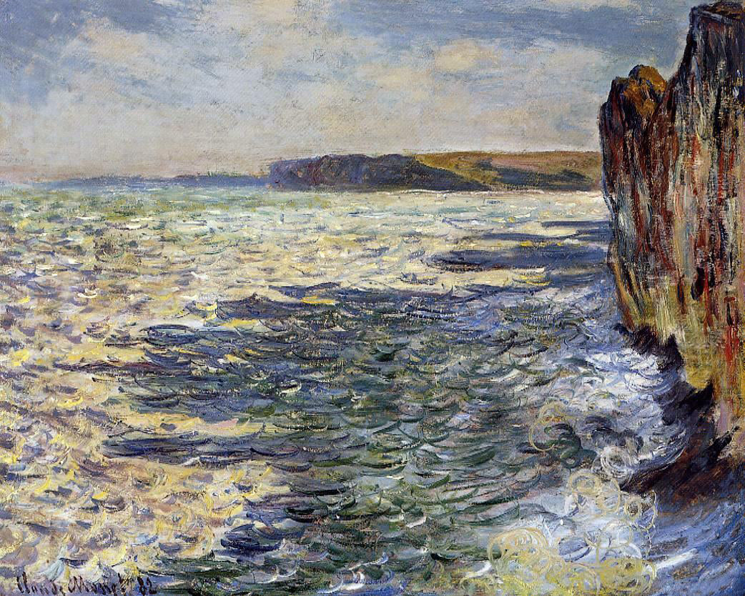 Claude Oscar Monet Waves and Rocks at Pourville - Canvas Print