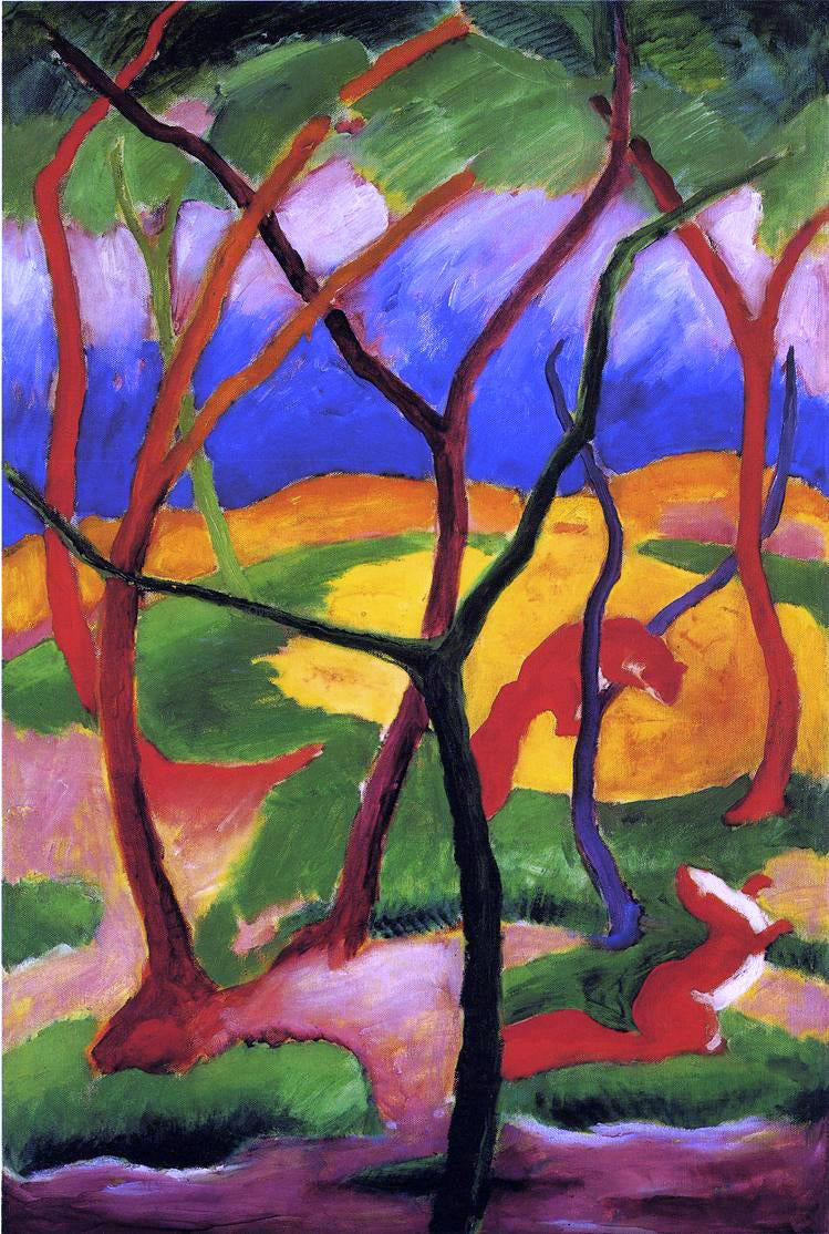 Franz Marc Weasels at Play - Canvas Print