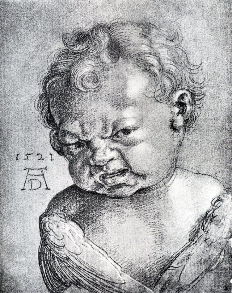 Albrecht Durer Weeping Cherub - Canvas Print