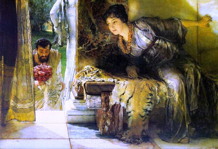 Sir Lawrence Alma-Tadema A Welcome Footstep - Canvas Print