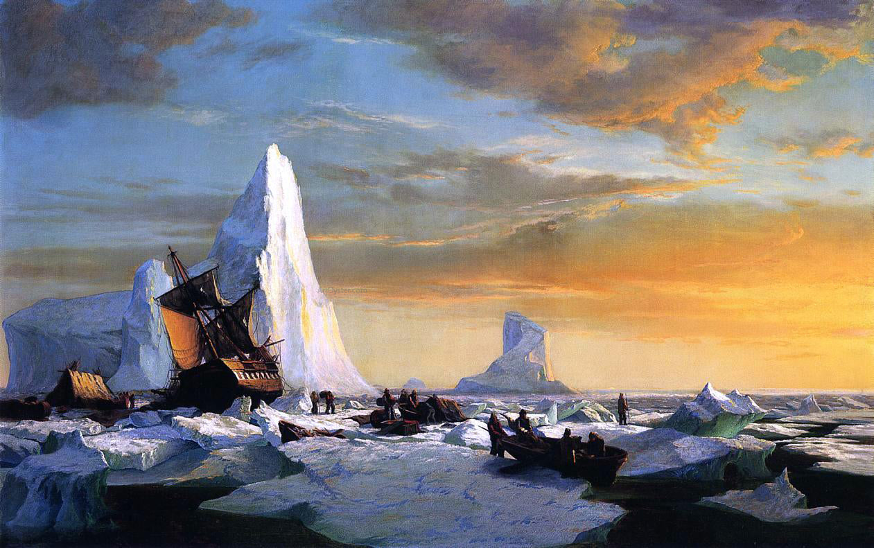 William Bradford Whalers Trapped by Arctic Ice - Canvas Print