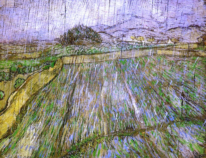 Vincent Van Gogh Wheat Field in Rain - Canvas Print