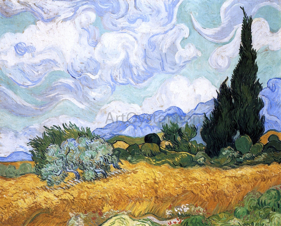 Vincent Van Gogh Wheatfield with Cypress - Canvas Print
