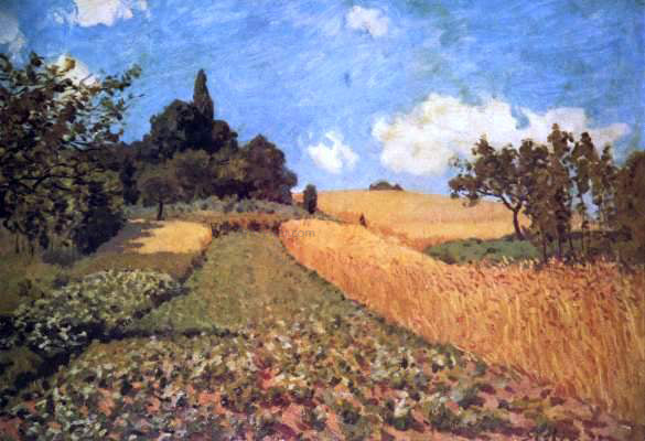 Alfred Sisley Wheatfields near Argenteuil - Canvas Print