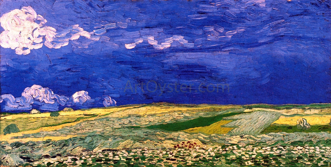 Vincent Van Gogh Wheatfields Under a Clouded Sky - Canvas Print