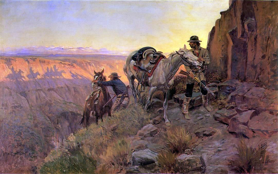Charles Marion Russell When Shadows Hint Death - Canvas Print