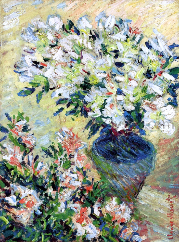 Claude Oscar Monet White Azaleas in a Pot - Canvas Print