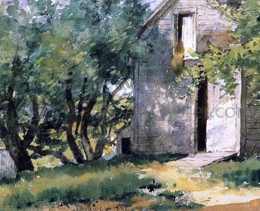Frederick Childe Hassam A White Barn - Canvas Print