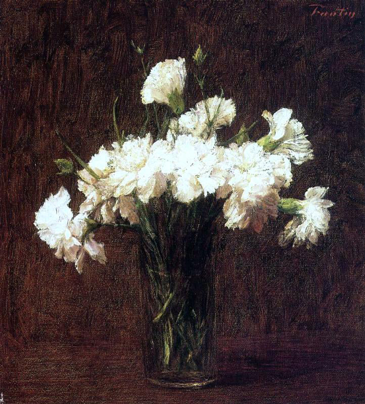 Henri Fantin-Latour White Carnations - Canvas Print