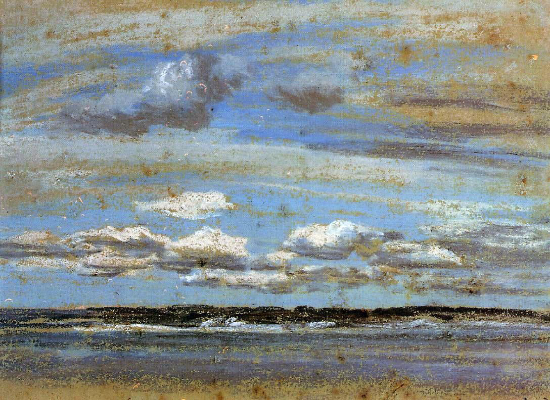 Eugene-Louis Boudin White Clouds over the Estuary - Canvas Print