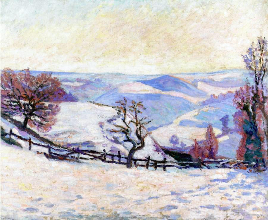 Armand Guillaumin White Frost at Puy Barriou - Canvas Print
