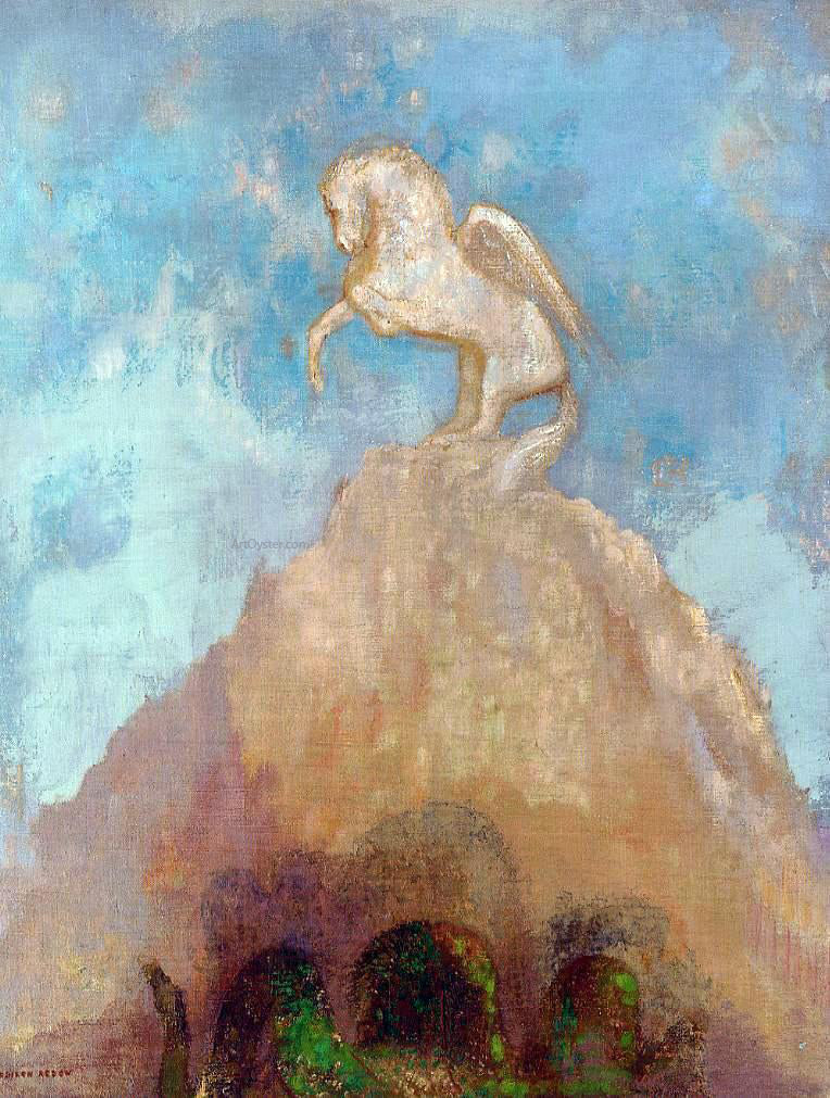 Odilon Redon White Pegasus - Canvas Print