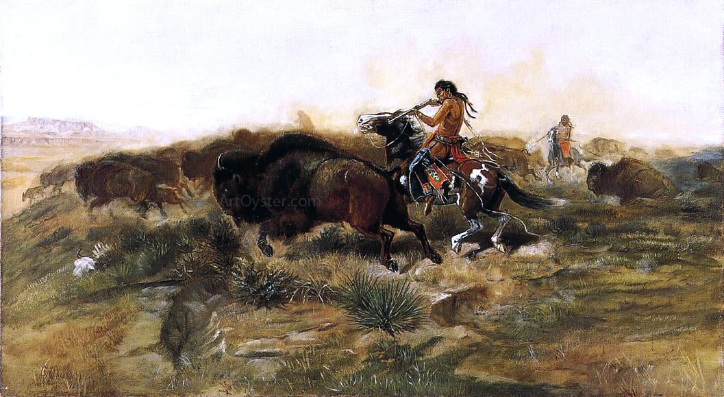 Charles Marion Russell Wild Meat for Wild Men - Canvas Print