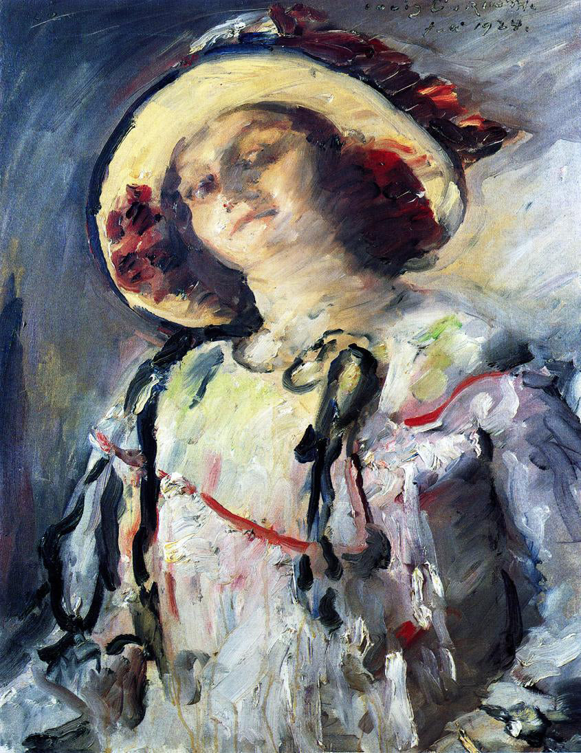 Lovis Corinth Wilhelmine in a Yellow Hat - Canvas Print