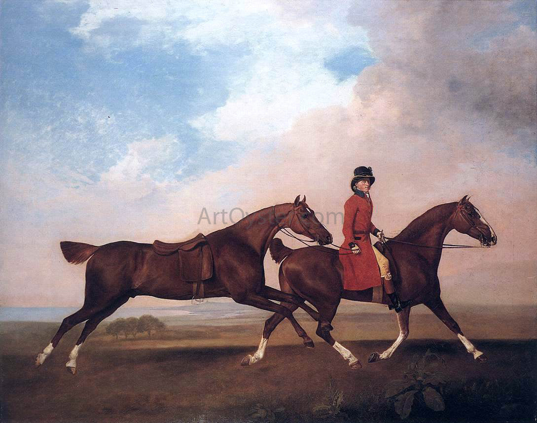 George Stubbs William Anderson with Two Saddle-horses - Canvas Print