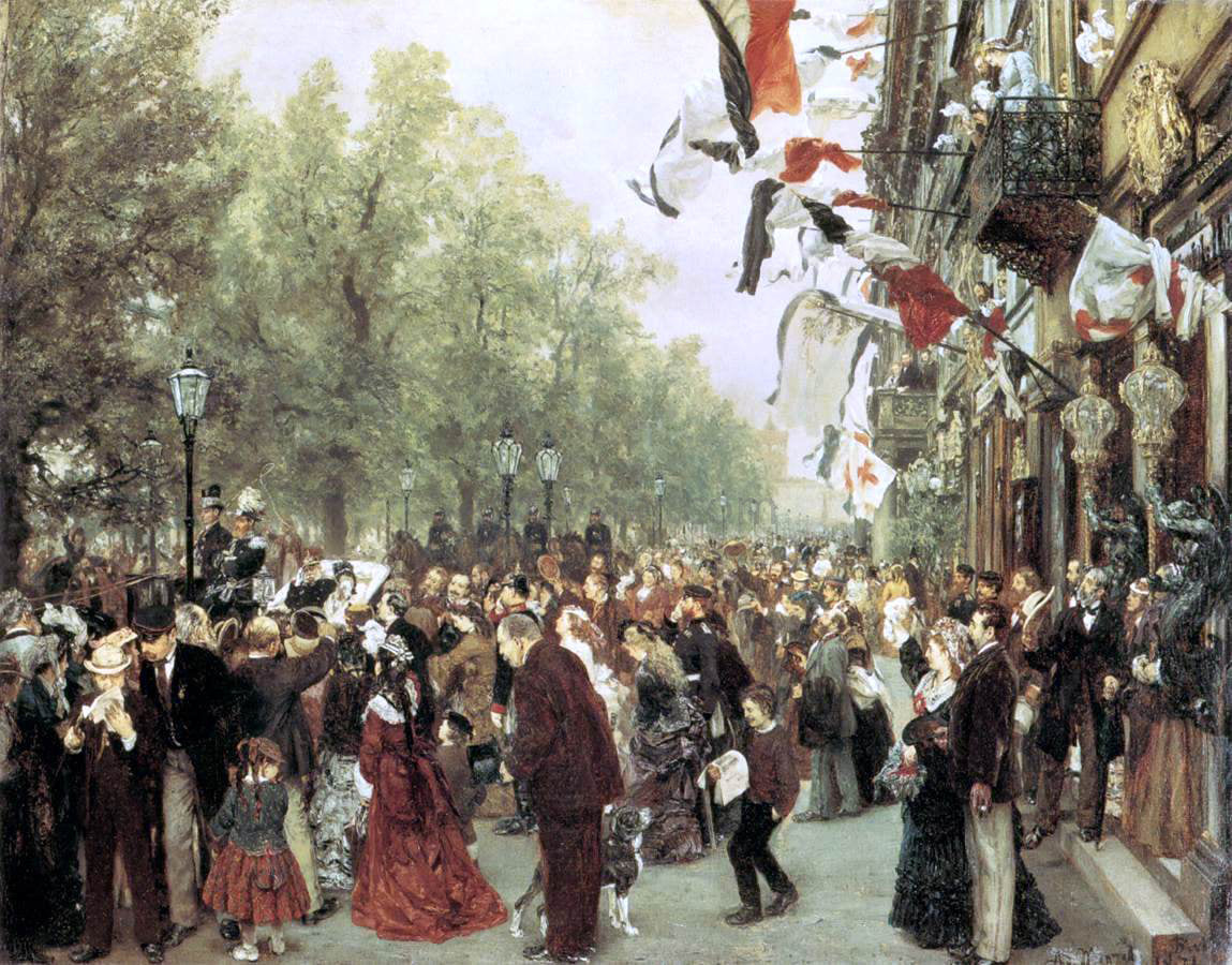 Adolph Von Menzel William I Departs for the Front, July 31, 1870 - Canvas Print