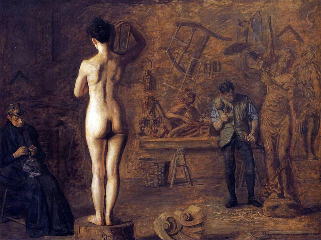 Thomas Eakins William Rush Carving His Allegorical Figure of the Schuylkill River - Canvas Print