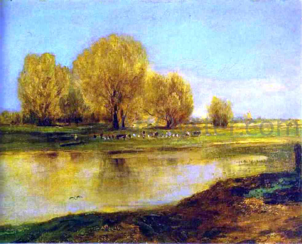 Alexei Kondratevich Savrasov Willows by a Pond - Canvas Print