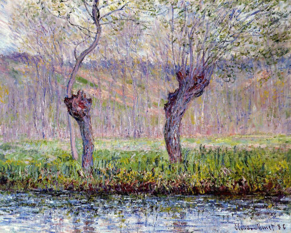 Claude Oscar Monet Willows in Springtime - Canvas Print