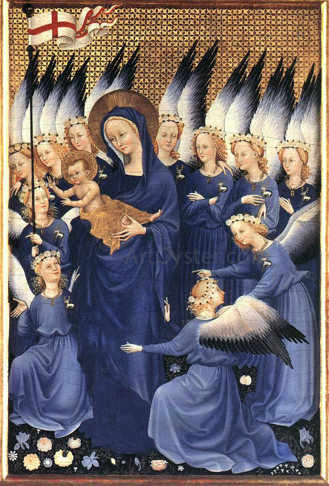 Unknown Painters Masters Wilton Diptych: Virgin and Child with Angels - Canvas Print