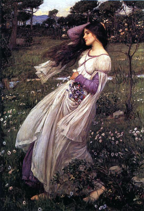 John William Waterhouse Windflowers - Canvas Print
