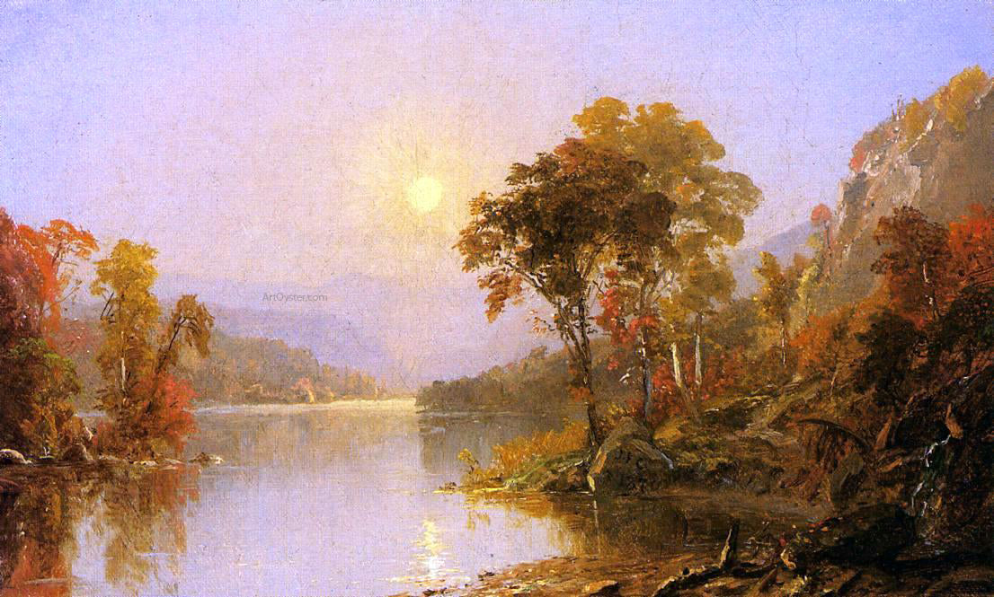 Jasper Francis Cropsey Winding River - Canvas Print