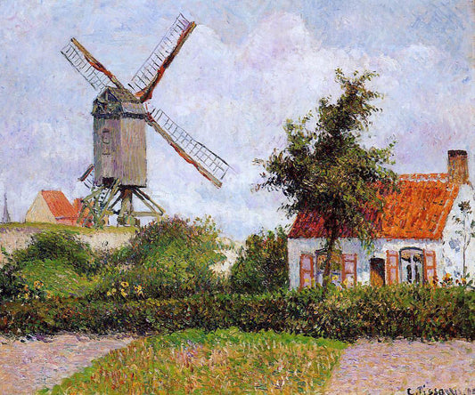 Camille Pissarro A Windmill at Knocke, Belgium - Canvas Print