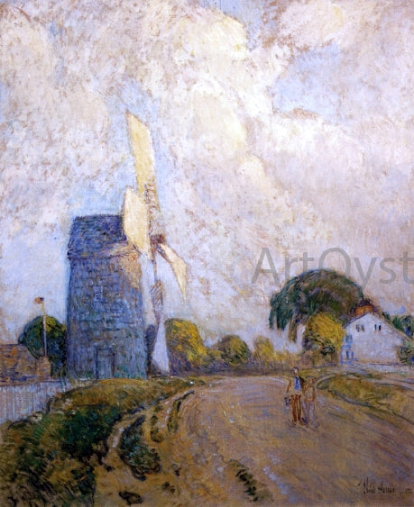 Frederick Childe Hassam A Windmill at Sundown, East Hampton - Canvas Print