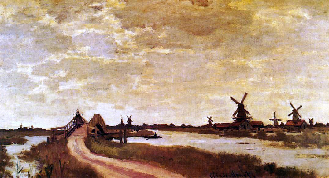 Claude Oscar Monet Windmills at Haaldersbroek, Zaandam - Canvas Print