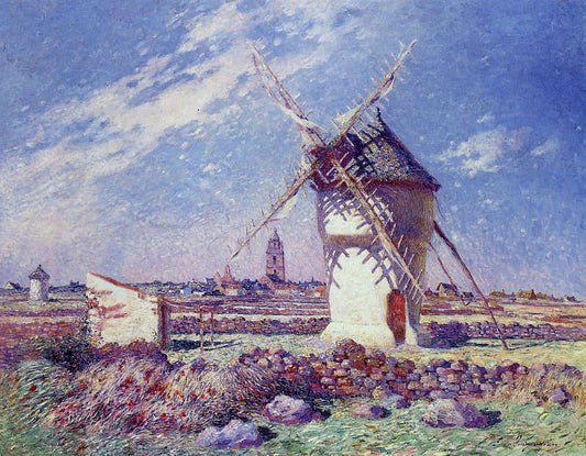 Ferdinand Du Puigaudeau Windmills near the Town of Batz - Canvas Print