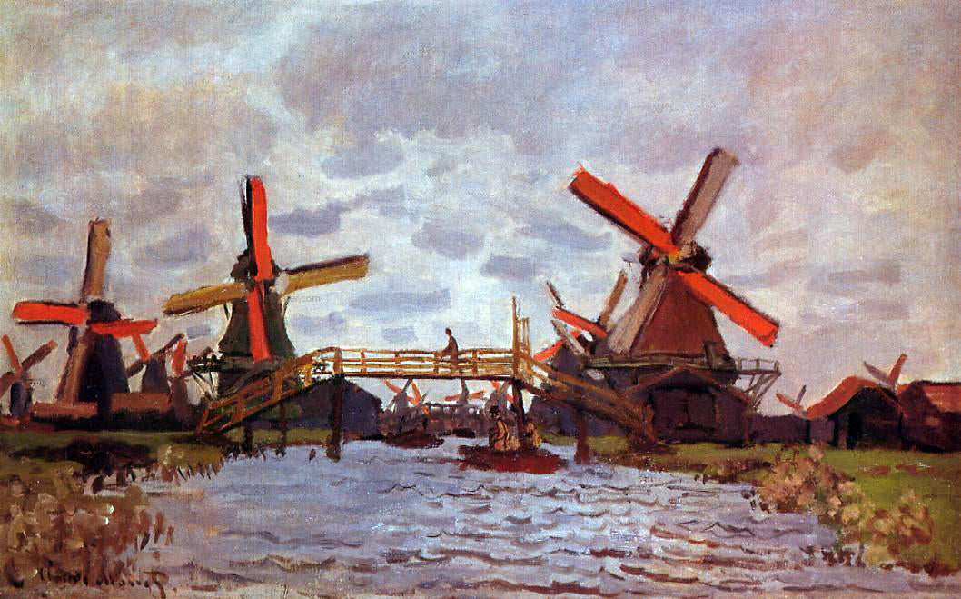 Claude Oscar Monet Windmills near Zaandam - Canvas Print