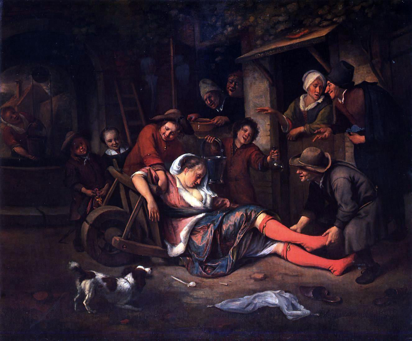 Jan Steen Wine is a Mocker - Canvas Print