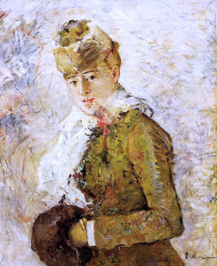 Berthe Morisot Winter (also known as Woman with a Muff) - Canvas Print