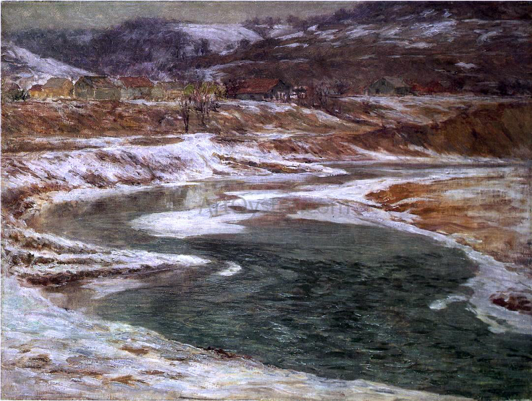 John Ottis Adams Winter - Brookville - Canvas Print
