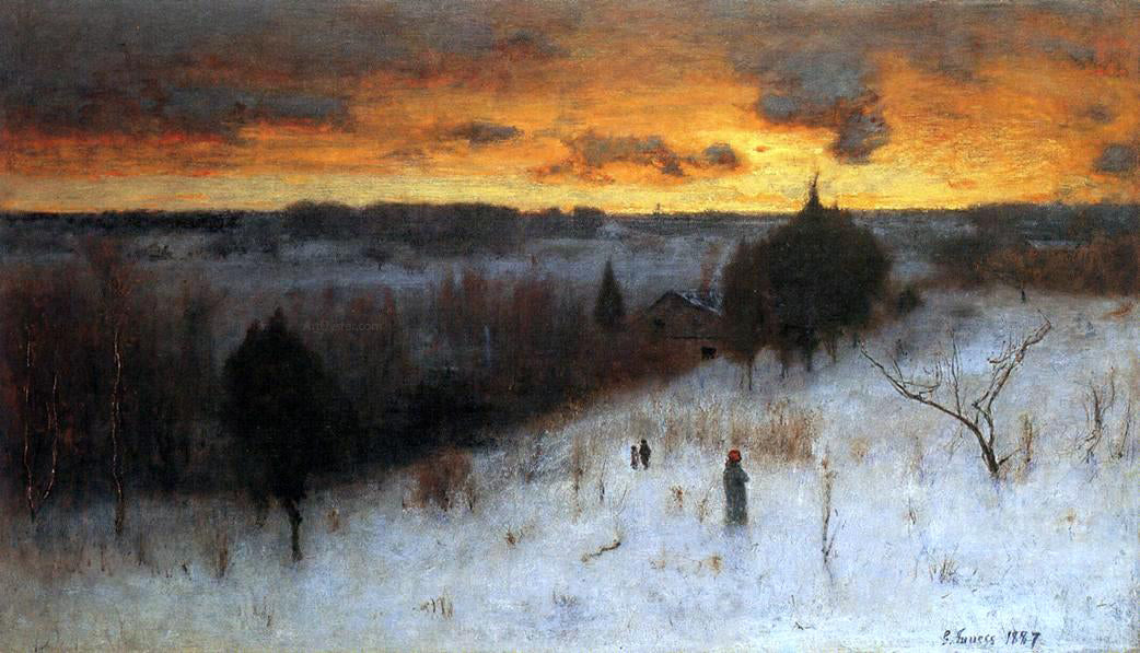 George Inness Winter Evening - Canvas Print