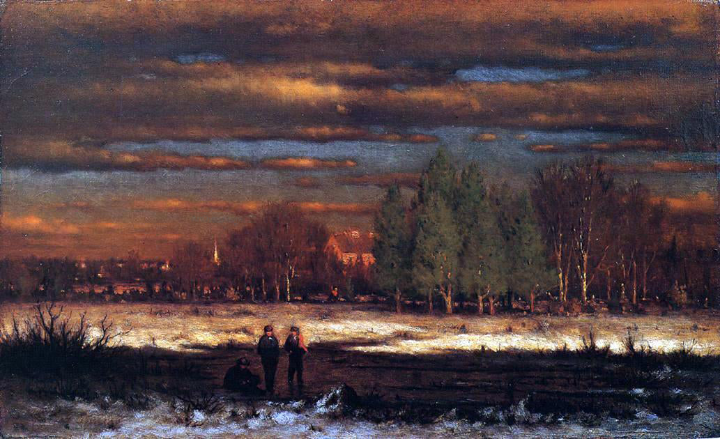 George Inness Winter Evening, Montclair - Canvas Print