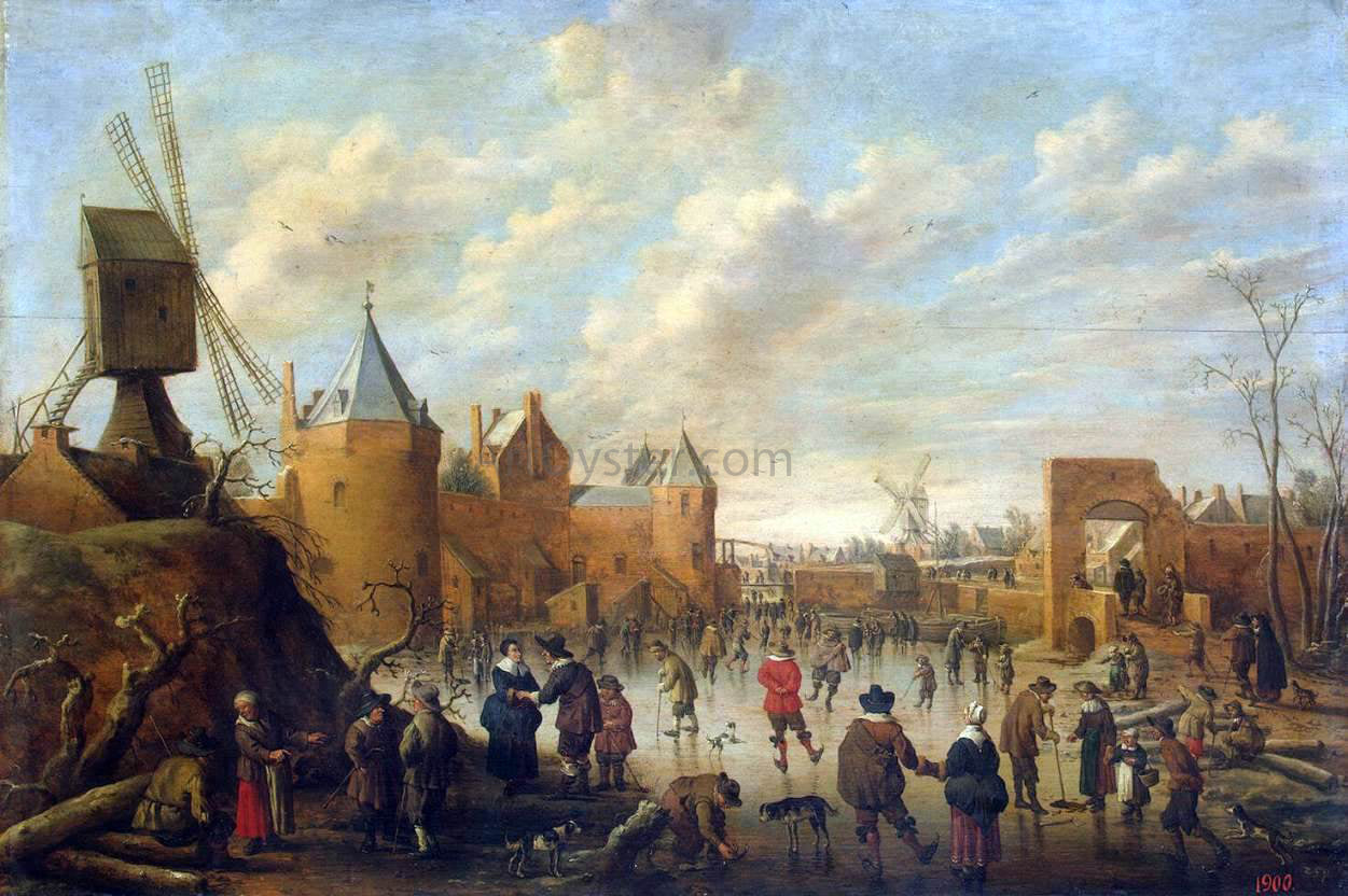 Joost Cornelisz Droochsloot Winter in a Dutch Town - Canvas Print