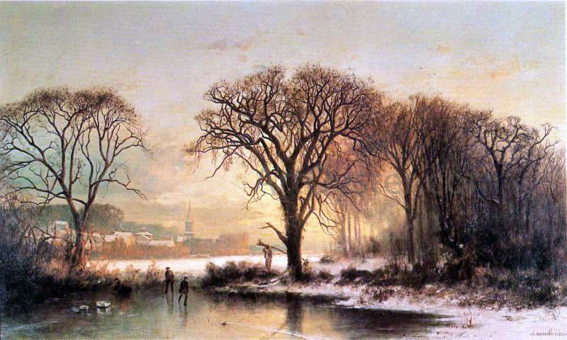Joseph Morviller Winter in Medford - Canvas Print