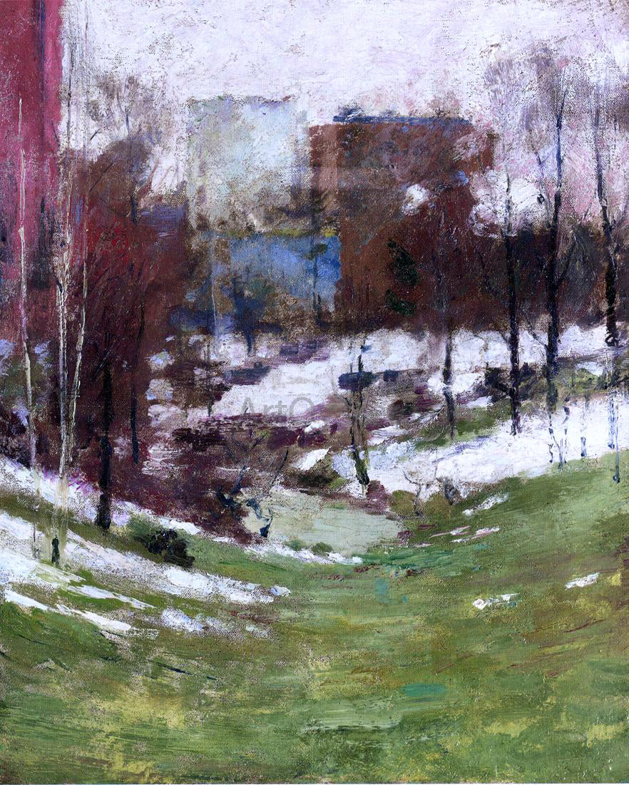Theodore Robinson Winter in New York City - Canvas Print