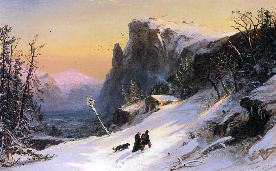 Jasper Francis Cropsey Winter in Switzerland - Canvas Print