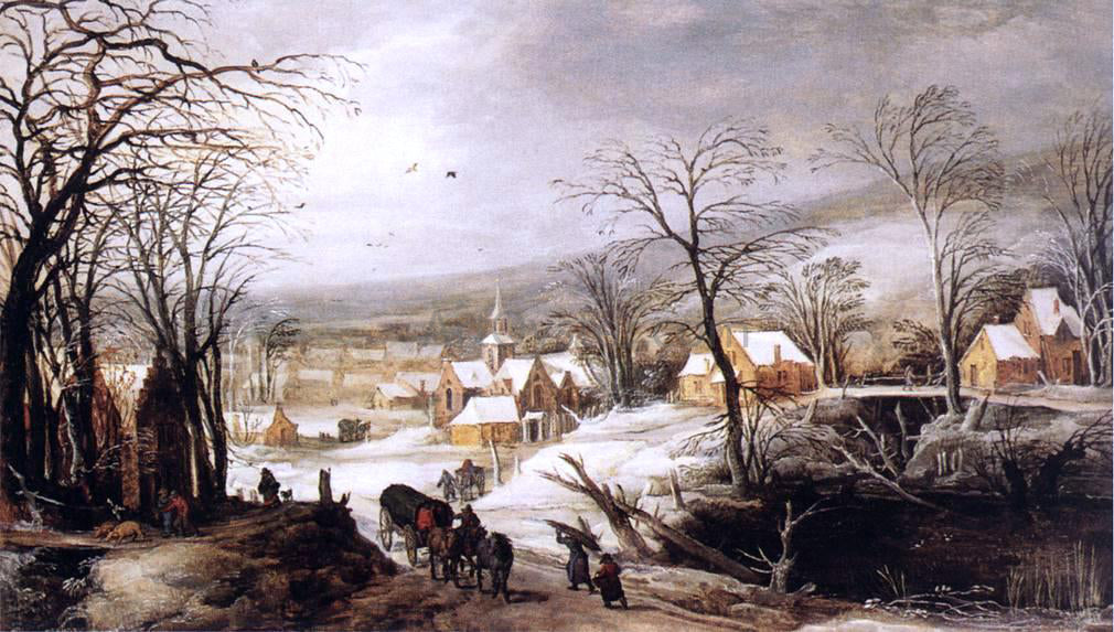 Joos De Momper Winter Landscape - Canvas Print